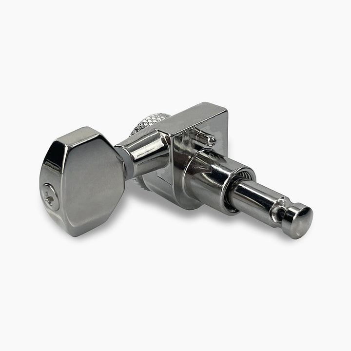Allparts TK-7106-001 True-Lok Mini Locking Tuners - 6-in-line, Single Pin, Nickel
