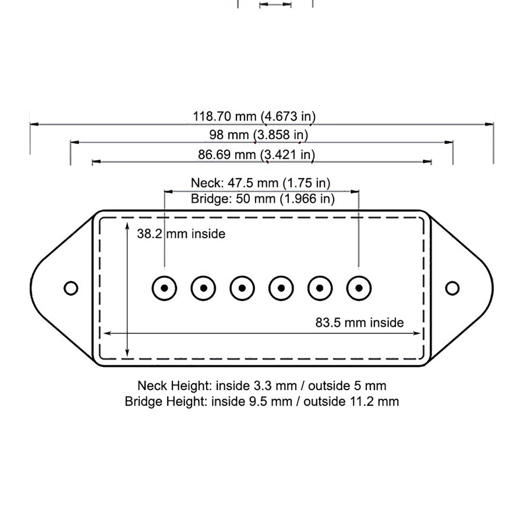 Allparts PC-0739 P-90® Pickup Cover Set with Ears Nickel