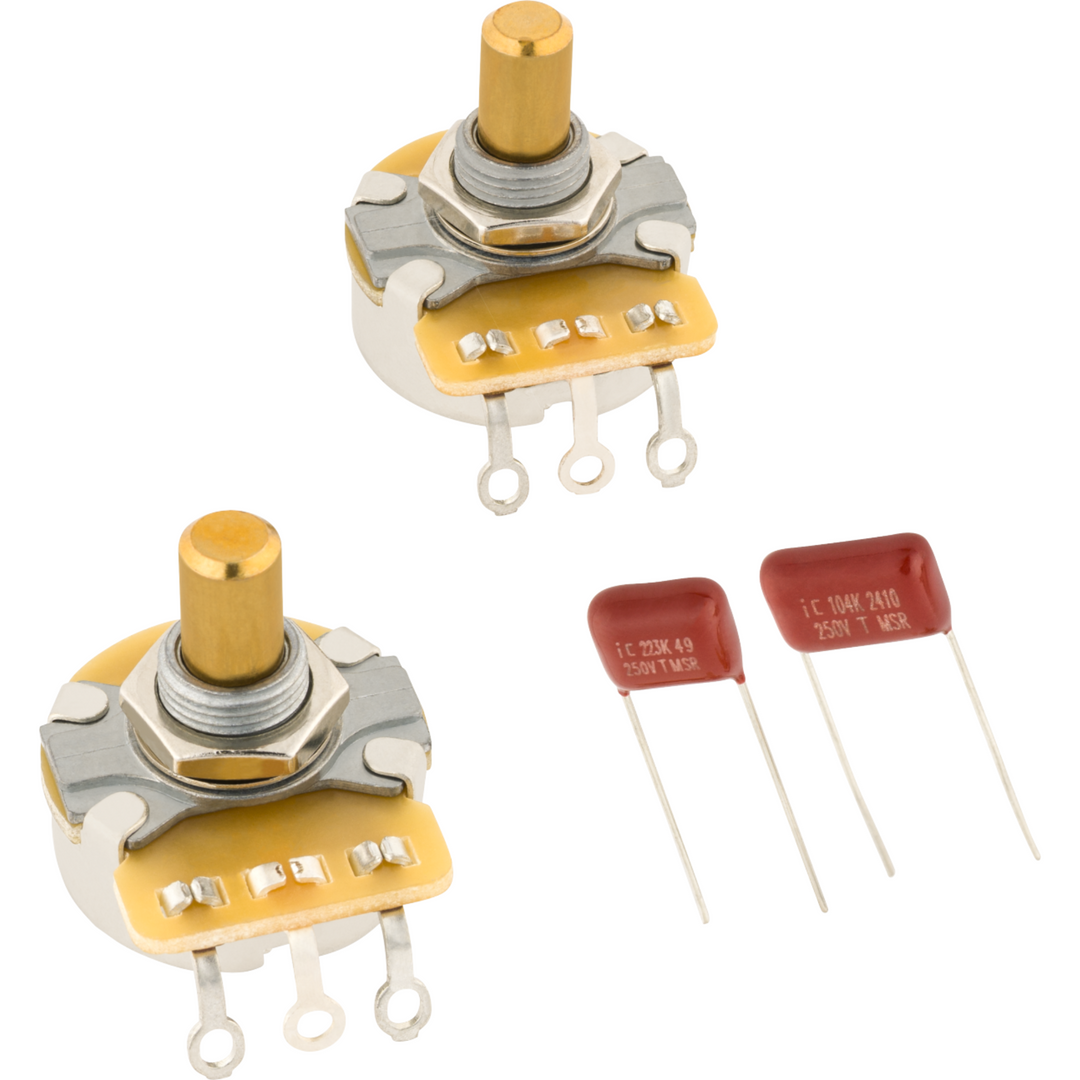 Fender Telecaster® Solid Shaft Potentiometer and Capacitor Kit -  2-Pack
