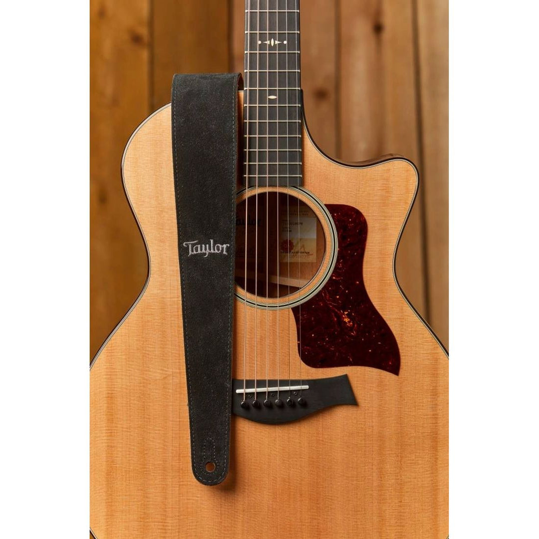 Taylor Guitars 2.5'' Embroidered Suede Guitar Strap - Black