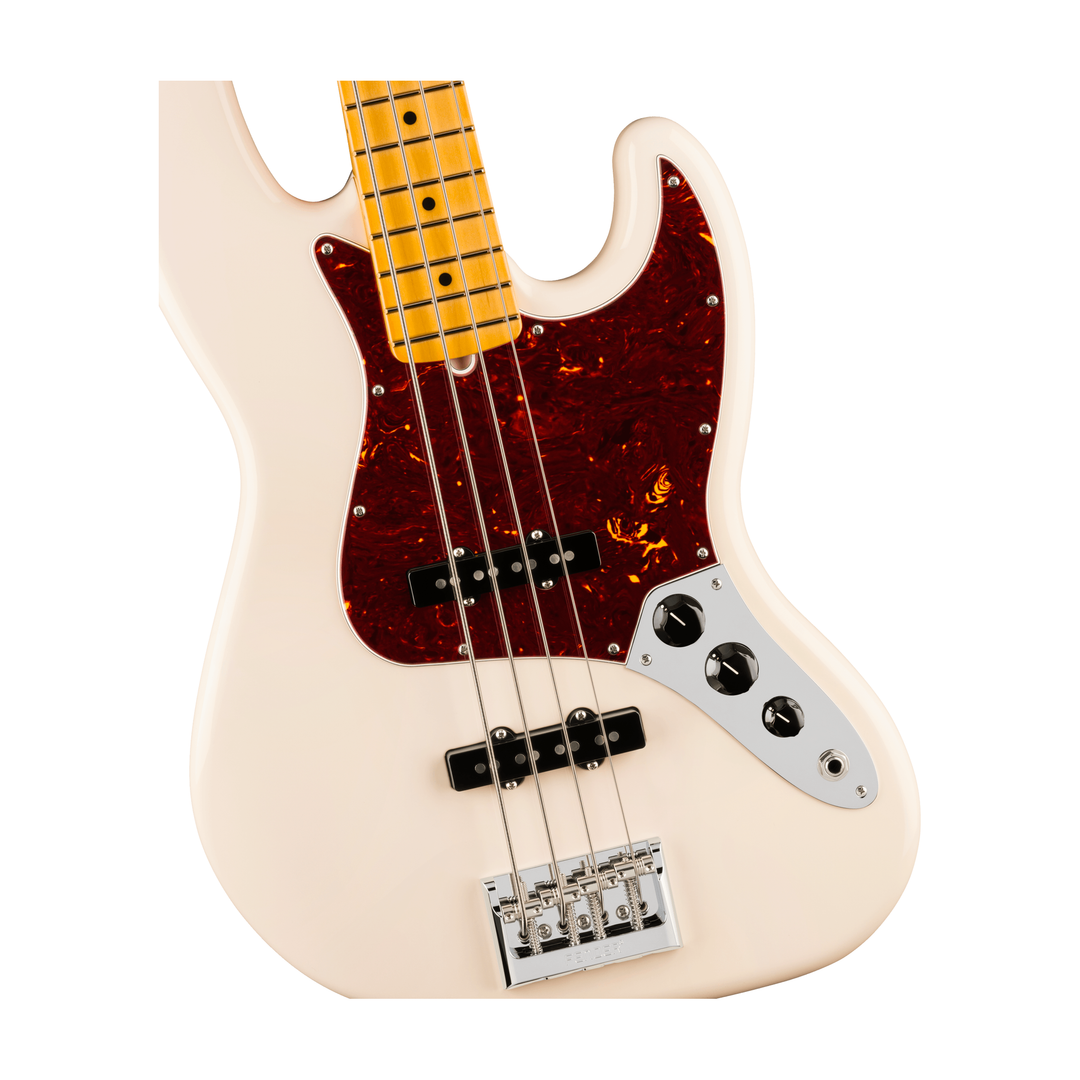 Fender American Professional Jazz Bass Maple Fingerboard Electric Bass (Olympic White)