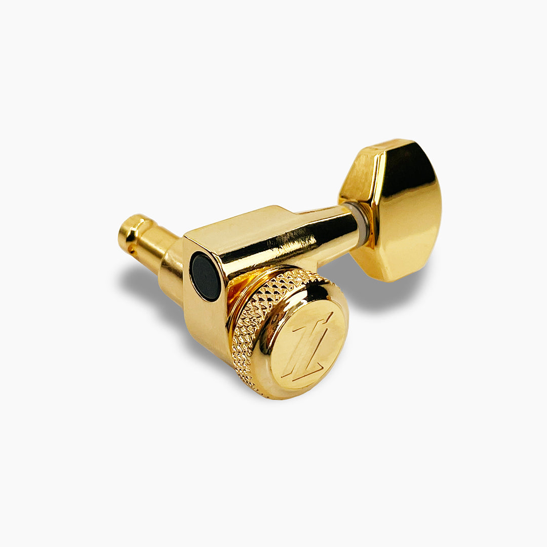 Allparts TK-7106-002 True-Lok Mini Locking Tuners - 6-in-line, Single Pin, Gold