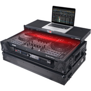 ProX XS-DDJFLX10WLTBLLED ATA Flight Style Road Case for Pioneer DDJ-FLX10 DJ Controller w/ Laptop Shelf 1U Rack Space Wheels & LED - Black Finish