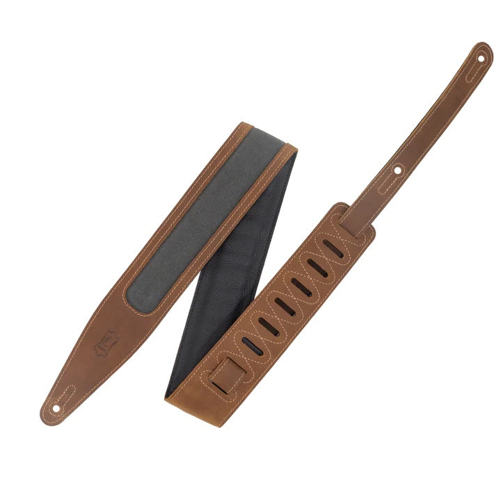 Levy's Voyager Pro Leather Guitar Strap - Brown/Grey