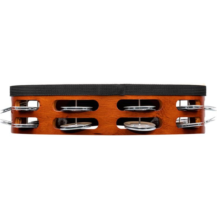 Meinl Percussion 10" Traditional Goatskin Wood Tambourine Dual row Antique Brown Aluminum jingles