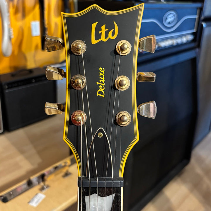 ESP-LTD  EC 1000 Deluxe  (Vintage Black - Gold HD  w/ Seymour Duncan 59 & JB ) - No Case Or Bag - USED