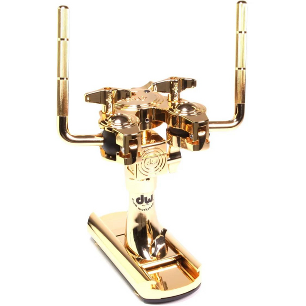 DW Hardware DWCP9900BDGD-DW Bass Drum Mounted Double Tom Arm w/ Slide Track - Gold
