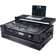 ProX XS-DDJFLX10WLTBLLED ATA Flight Style Road Case for Pioneer DDJ-FLX10 DJ Controller w/ Laptop Shelf 1U Rack Space Wheels & LED - Black Finish