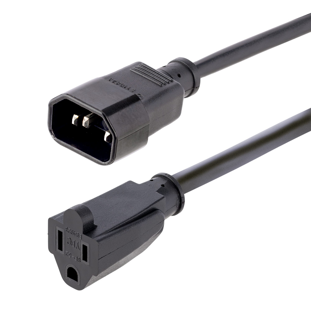 Startech PAC100 Power Cable - IEC 60320 C14 to NEMA 5-15 - 1ft