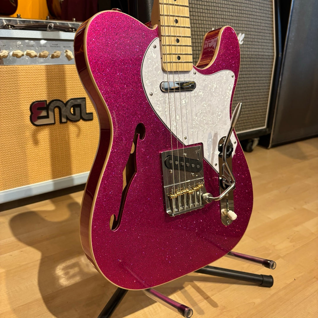 London Guitars  "Repair Shop Custom Tele Thinline Build" w/ V-Trem System - Metallic Purple - NEW