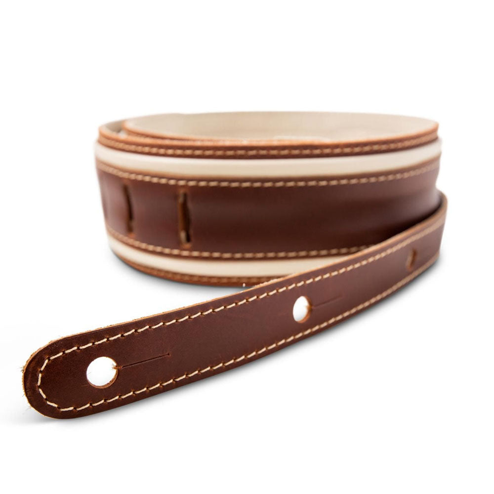 Taylor Element 2.5" Leather Guitar Strap - Brown/Cream