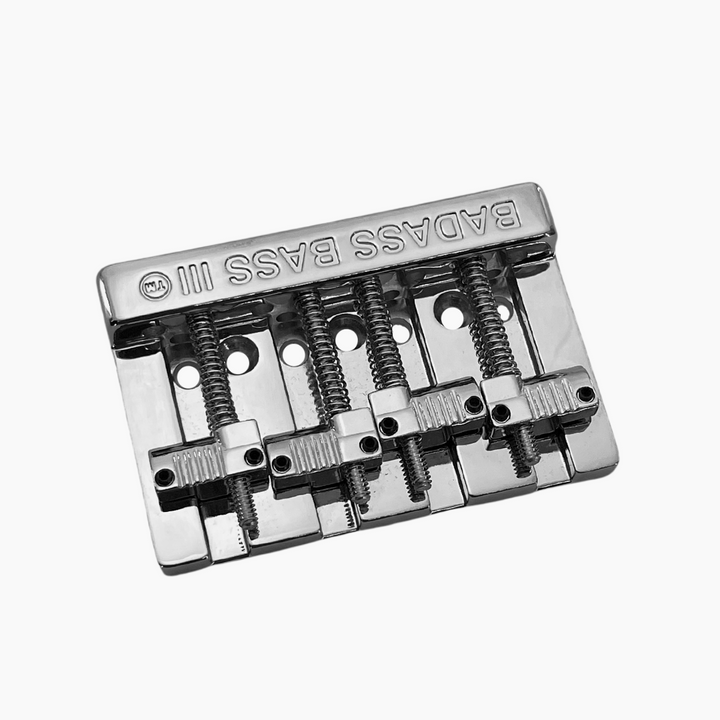 Allparts BB-3343-010 - Leo Quan® Badass III™ 4-String Bass Bridge - Grooved Saddles, Chrome