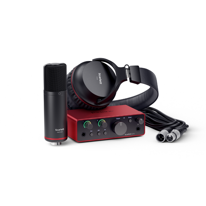 Focusrite Scarlett Solo 4th Gen Studio Pack w/ Mic and Headphones