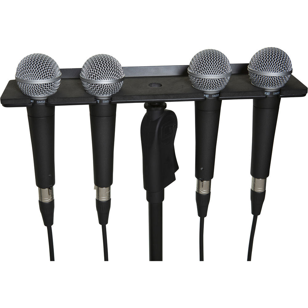 Gator Frameworks Multi Holder Stand-Mount Tray for 4 Handheld Microphones