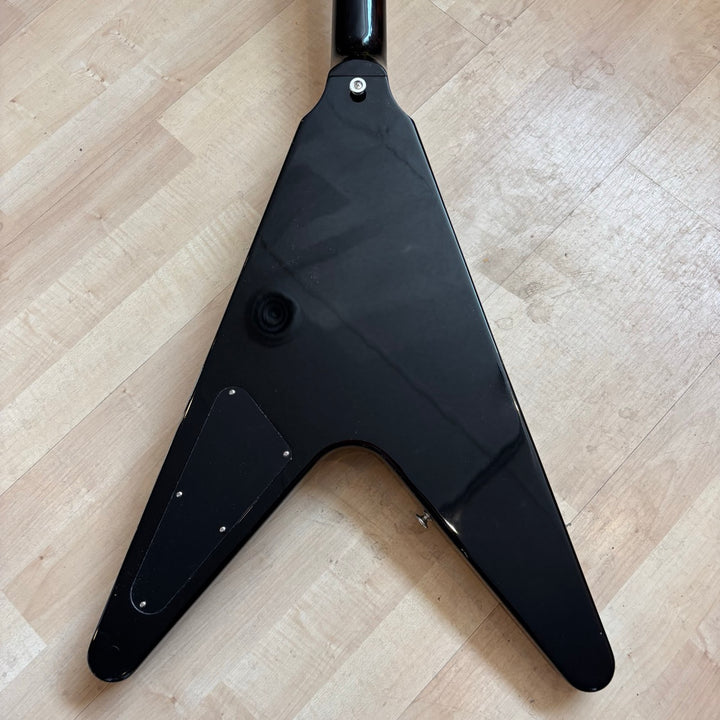 Gibson - 80s RI Flying V - Ebony w/ Brown Deluxe Gibson HD Case  & Case Candy (2023-Demo)