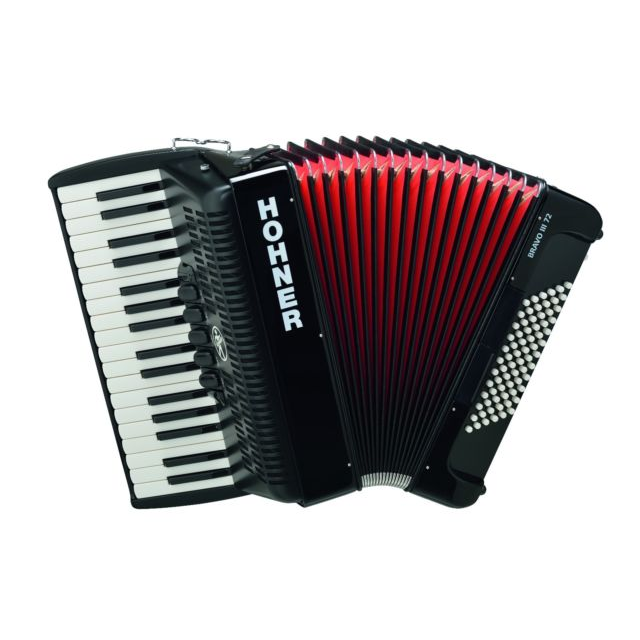 Hohner BR72B-N Bravo III 72 Bass Accordion - Black
