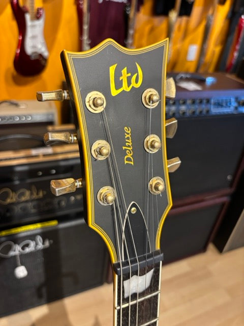 ESP-LTD  EC 1000 Deluxe  (Vintage Black - Gold HD  w/ Seymour Duncan 59 & JB ) - No Case Or Bag - USED