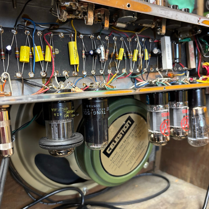VINTAGE 1959 - Ampeg R12 Rocket 15 Watt Tube Combo w/ Fresh Tubes & Caps + Celestion G12M - 12"Greenback - USED