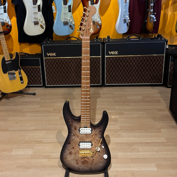 Charvel - Pro Mod DK24 HH Poplar Burl - Trans BLK Burst (2022 - No Case Or Bag) - USED