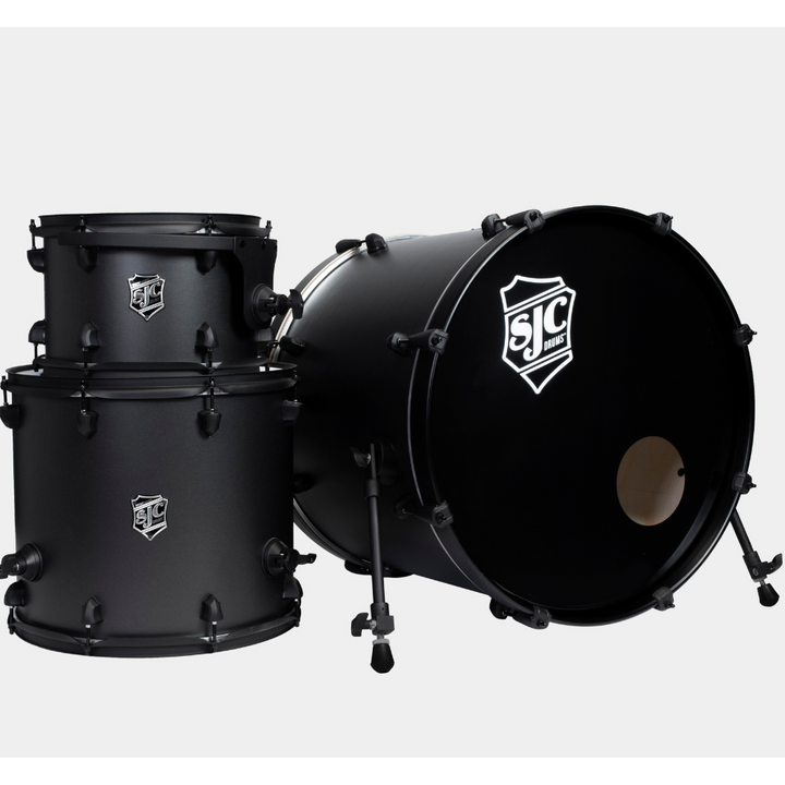 SJC Drums PFK322FBGGW Pathfinder 3pc Kit (8x12,14x16,18x22) - Galaxy Grey, Black HW