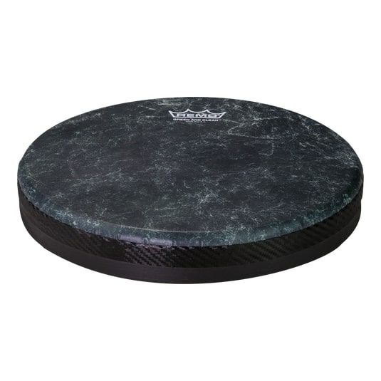 Remo FL-2510-TU-SD02 Drumhead, Fliptop, Tubano , 10" Diameter, 1.5" Height, Skyndeep Black Fiberskyn, Green and Clean