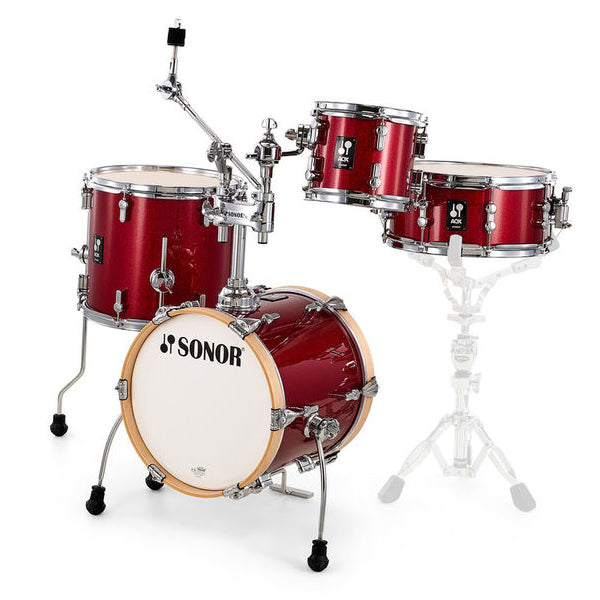 Sonor AQX Micro Set 4-Piece Drum Kit with Cymbal / Tom Holder - Red Moon Sparkle