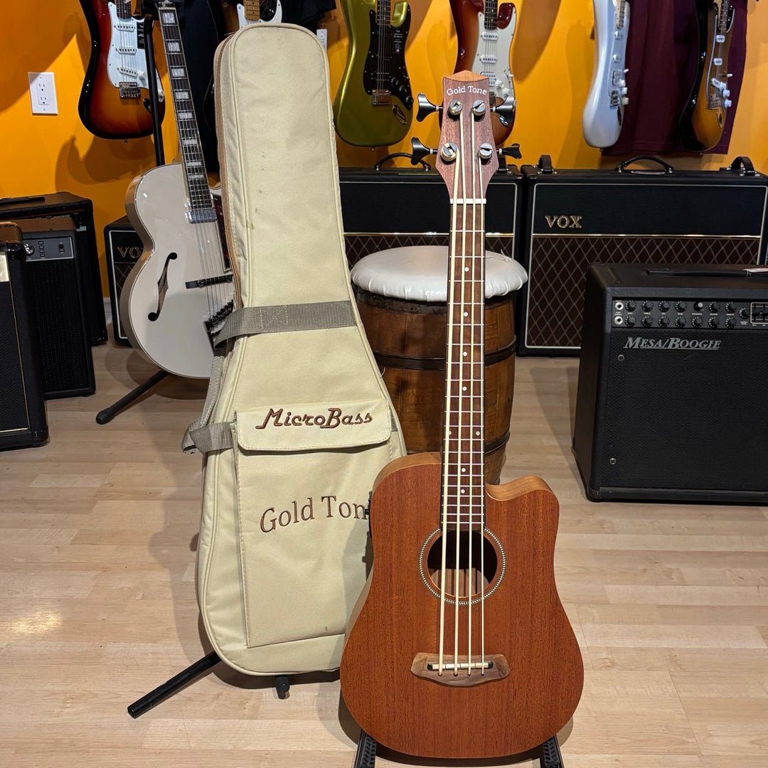 Gold Tone - Micro Acoustic Electric Bass w/ Gig bag (Mahongany) - USED