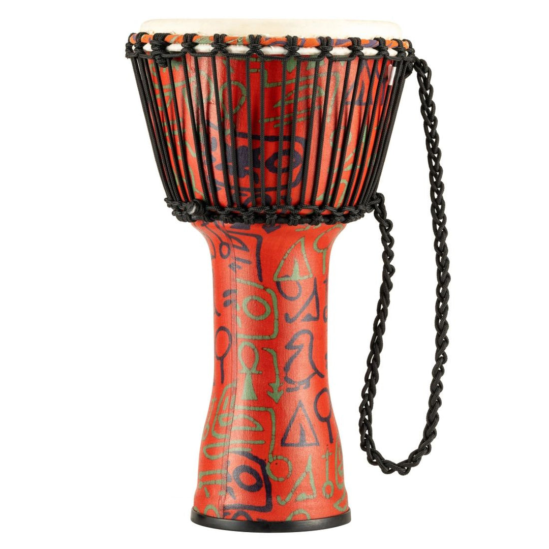 Meinl Roped Tuned 10'' Synthetic Djembe, Goat Skin Head - Pharaoh's Script