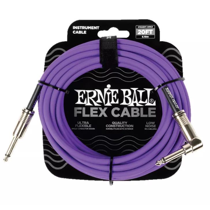 Ernie Ball 6466EB Flex Instrument Cable Straight/Angle 20' - Purple