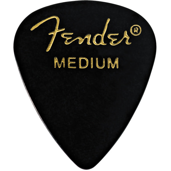 Fender Guitar Pick 351 Shape Classic Celluloid 1 Gross - Black - Medium, 144-Count