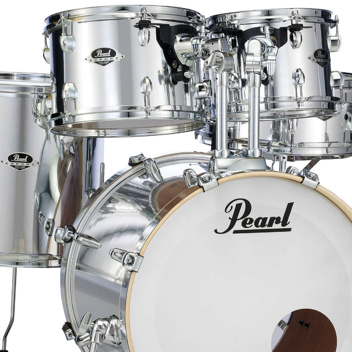 Pearl Export Exx 5-piece Drumkit & Hardware in Mirror Chrome W/ Zildjian Cymbal Pack & Throne - Exx725zpc49â€t1