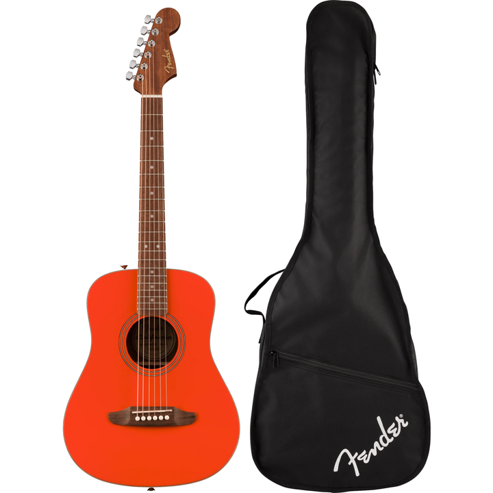 Fender CALIFORNIA STANDARD REDONDO MINI Acoustic Guitar With Gig Bag (Fiesta Red)