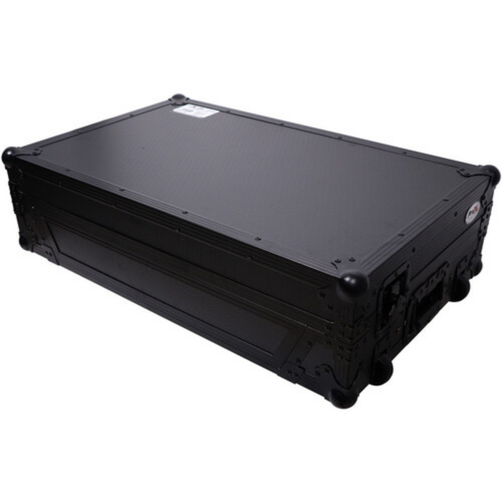 ProX XS-DDJFLX10WLTBLLED ATA Flight Style Road Case for Pioneer DDJ-FLX10 DJ Controller w/ Laptop Shelf 1U Rack Space Wheels & LED - Black Finish