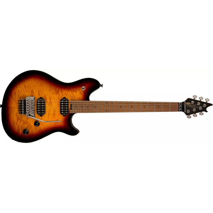 EVH Wolfgang Standard Series QM, BKD MPL FB, 3-COLOR SUNBURST