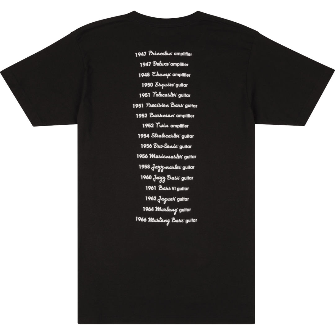 Fender ® Logo Date Back Tee -  Black -  L