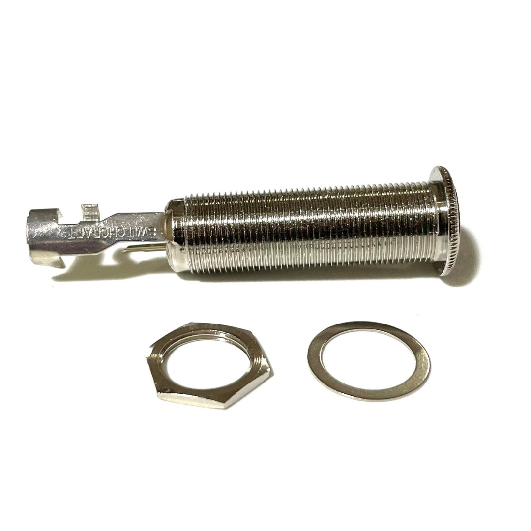 Allparts EP-0152 Switchcraft® 152B Long Threaded Jack Nickel (Each)