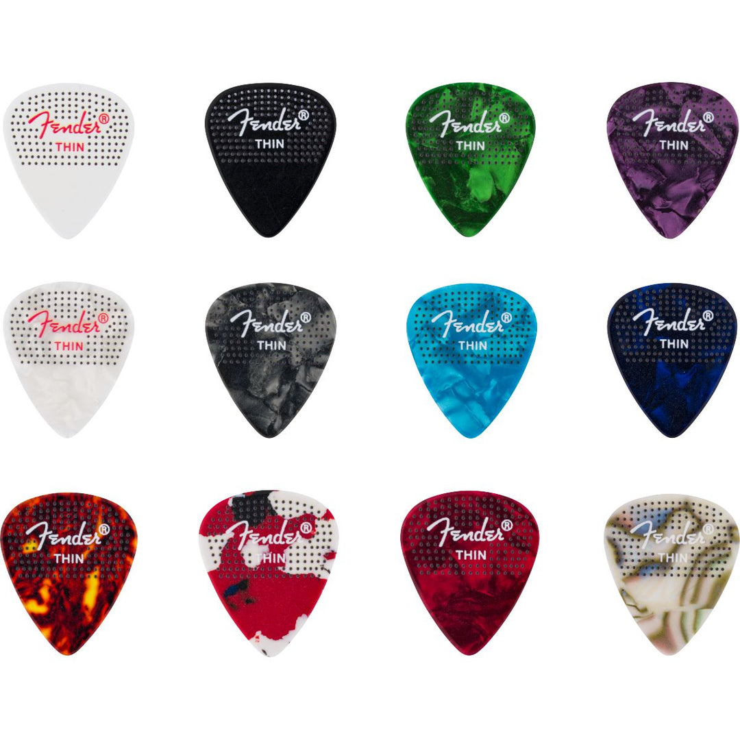 Fender  351 Dotted Celluloid Picks 12-Pack Medium