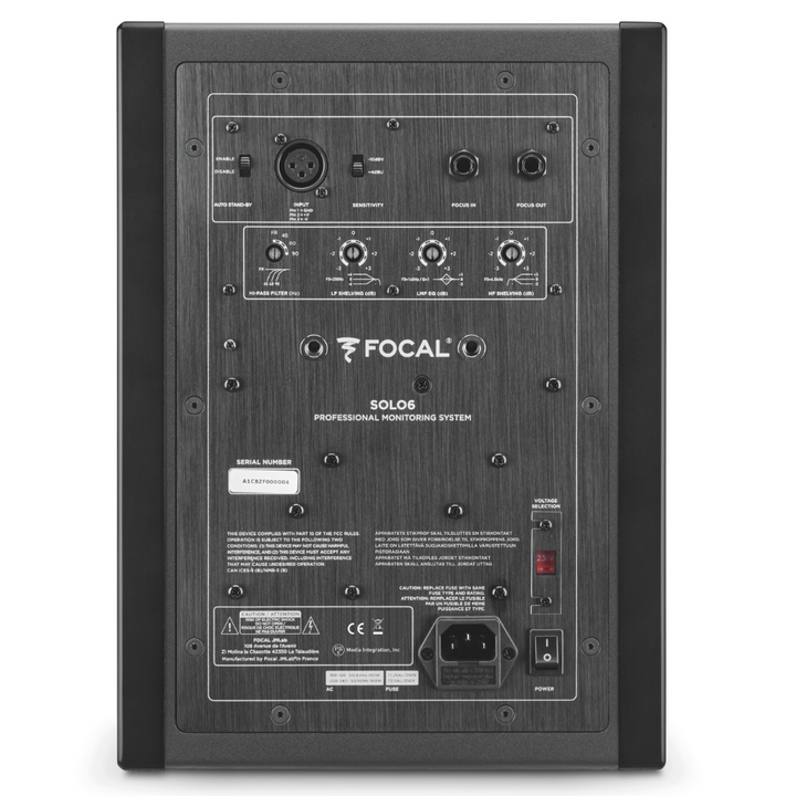 Focal SOLO 6 2-way active monitor - Black / 6.5" W-Sandwich driver + 1" Beryllium tweeter + Focus Mode