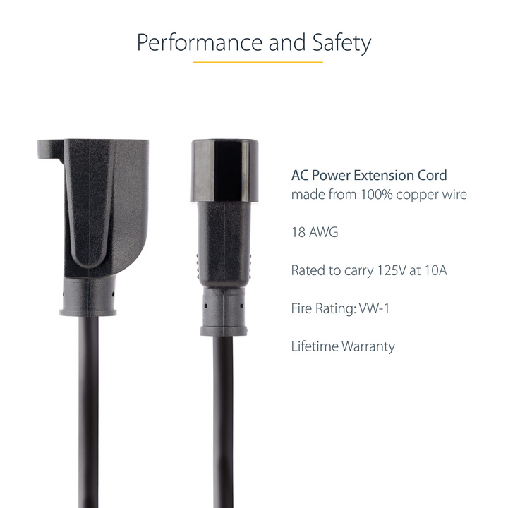 Startech PAC100 Power Cable - IEC 60320 C14 to NEMA 5-15 - 1ft