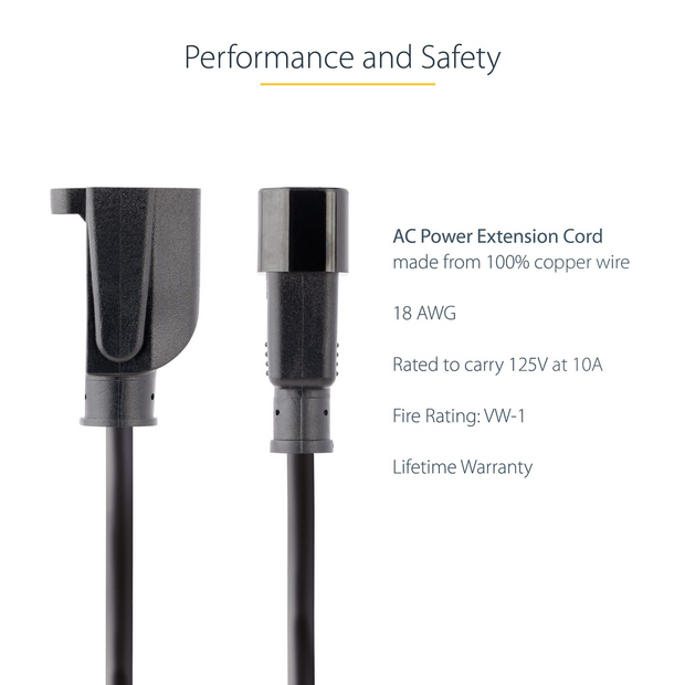 Startech PAC100 Power Cable - IEC 60320 C14 to NEMA 5-15 - 1ft
