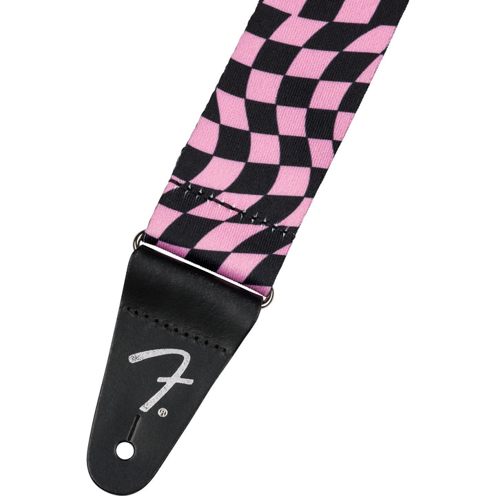 Fender  Wavy Checkerboard Polyester Strap - Pink