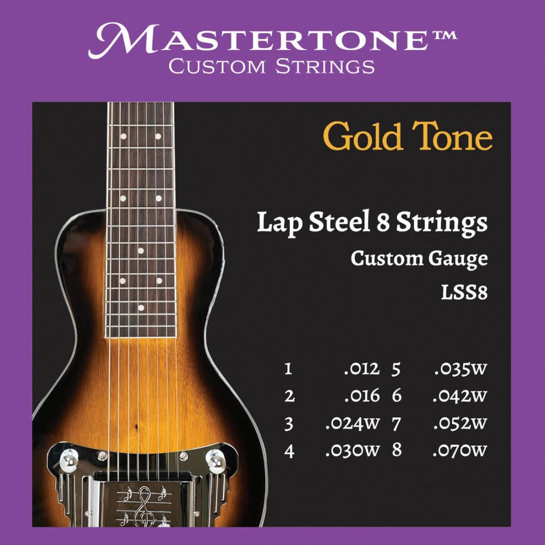 Gold Tone Lap Steel 8 Custom Gauge Strings