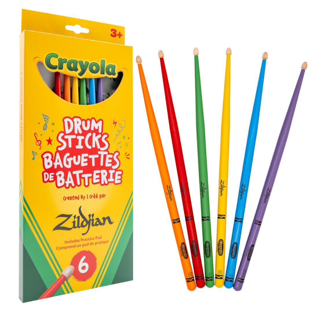 Zildjian ZKIDS Pack 6 Drumsticks + Pad - Crayola