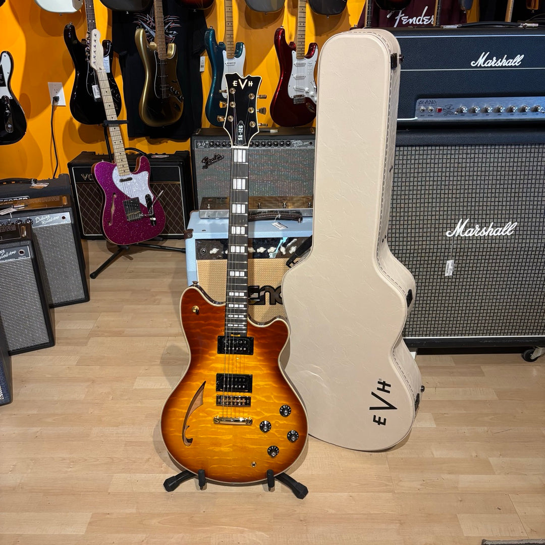 EVH - "SA-126 QM Special" Tobacco Burst  w/ White Deluxe EVH Hard Shell Case