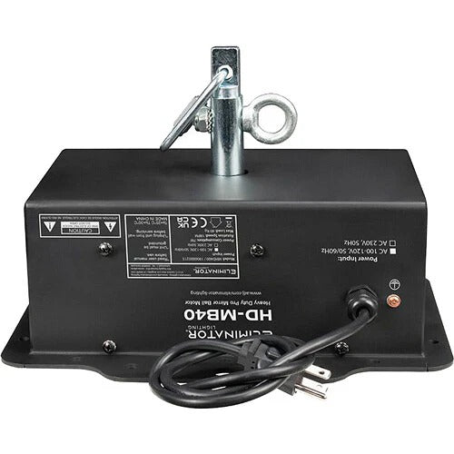 TheEliminator Lighting HD-MB40is a heavy-duty motor designed to safely support and rotate a wide range of mirror balls up to 40" in diameter and weighing up to 89 lb, at a steady speed of 1 to 1.5 rpm. Easy to operate, this motor is intended for indoor use in nightclubs and other permanent installations.