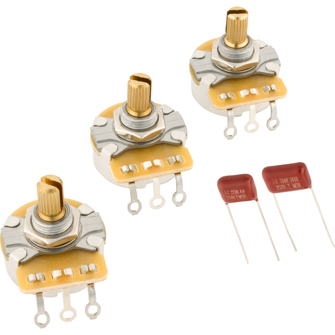 Fender Stratocaster® Split Shaft Potentiometer and Capacitor Kit -  3-Pack