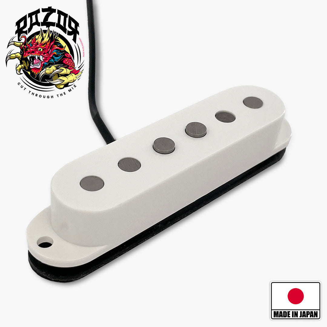 Allparts RZR-10050 Razor® Hihō Hidden Gem Single-Space Stacked Humbucking Pickup For Stratocaster® - White