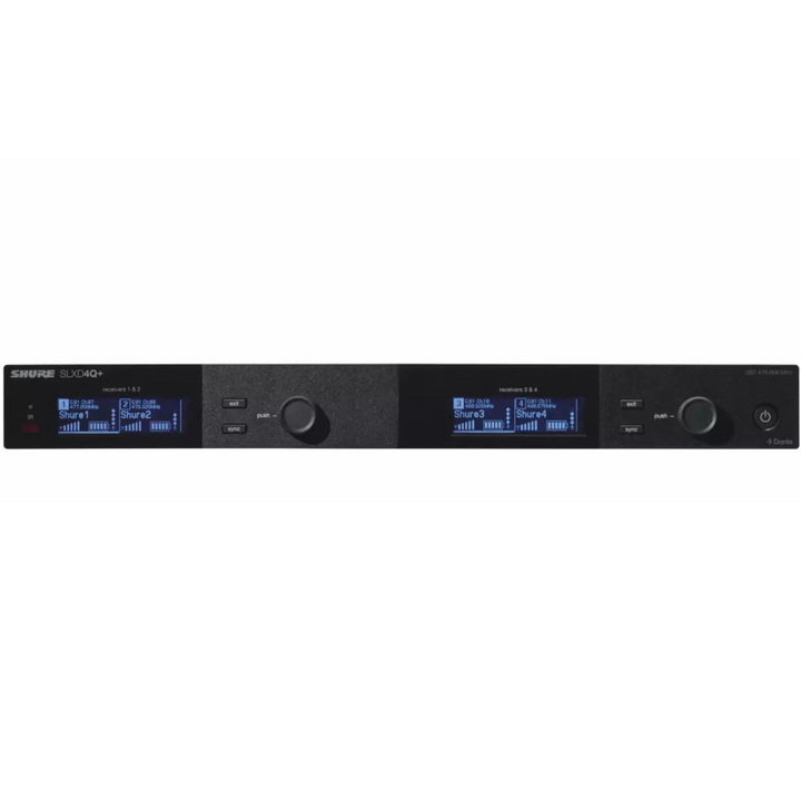 Shure  SLXD4QDAN+ Quad-Channel Digital Wireless Receiver with Dante (G57: 460 to 608 MHz)
