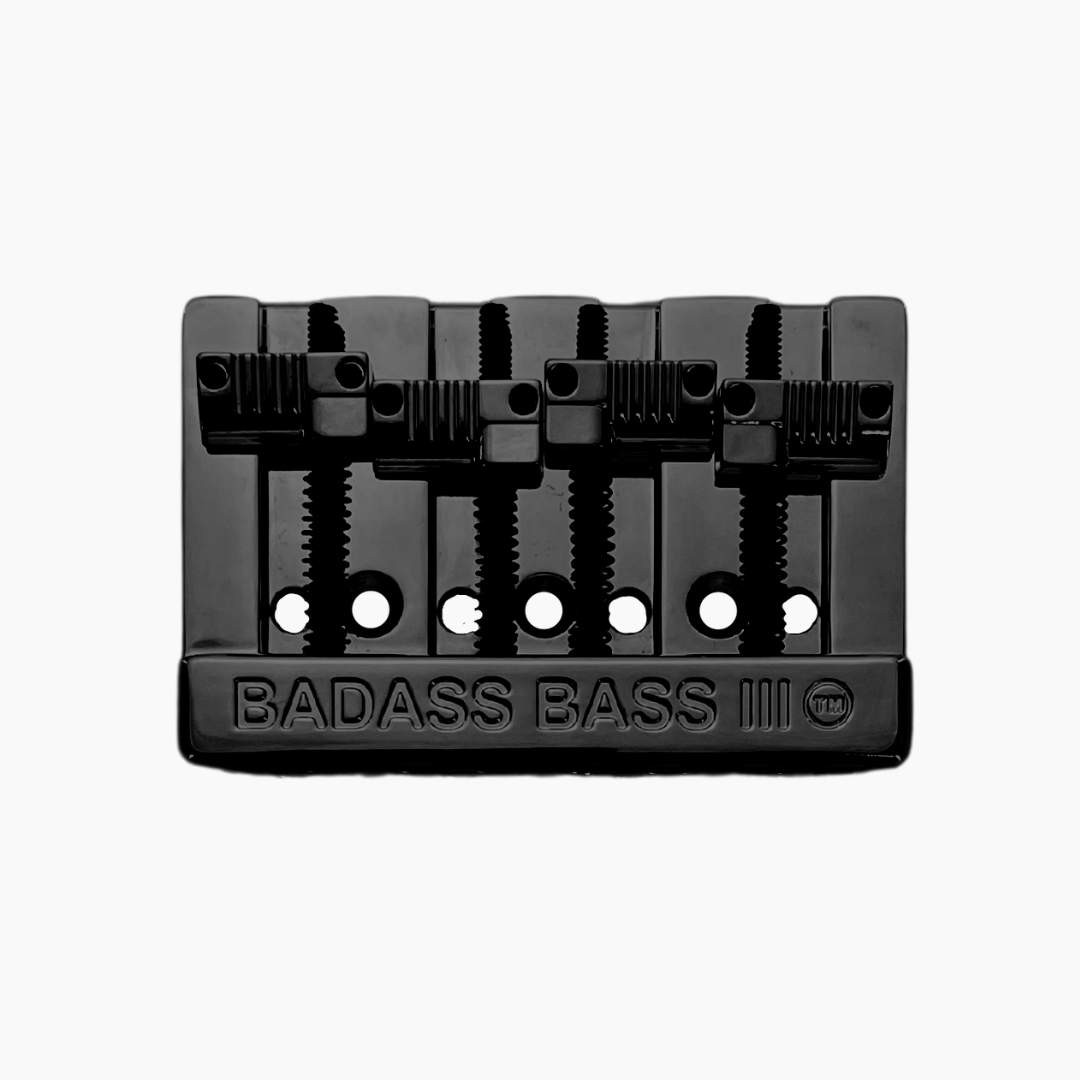 Allparts BB-3343-003 - Leo Quan® Badass III™ 4-String Bass Bridge - Grooved Saddles, Black