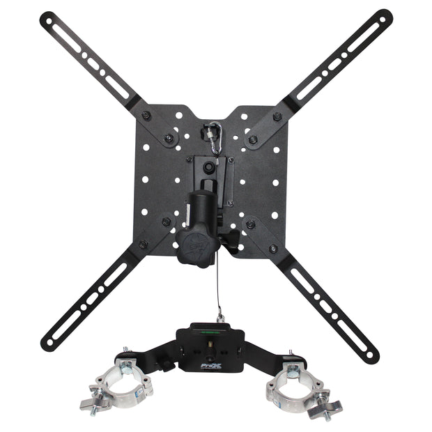 ProX XT-MEDIAMOUNT Universal 32" to 80" TV Bracket Clamp with Vesa Mounting Bracket for F34 F32 12" Bolt Truss or Speaker Stands
